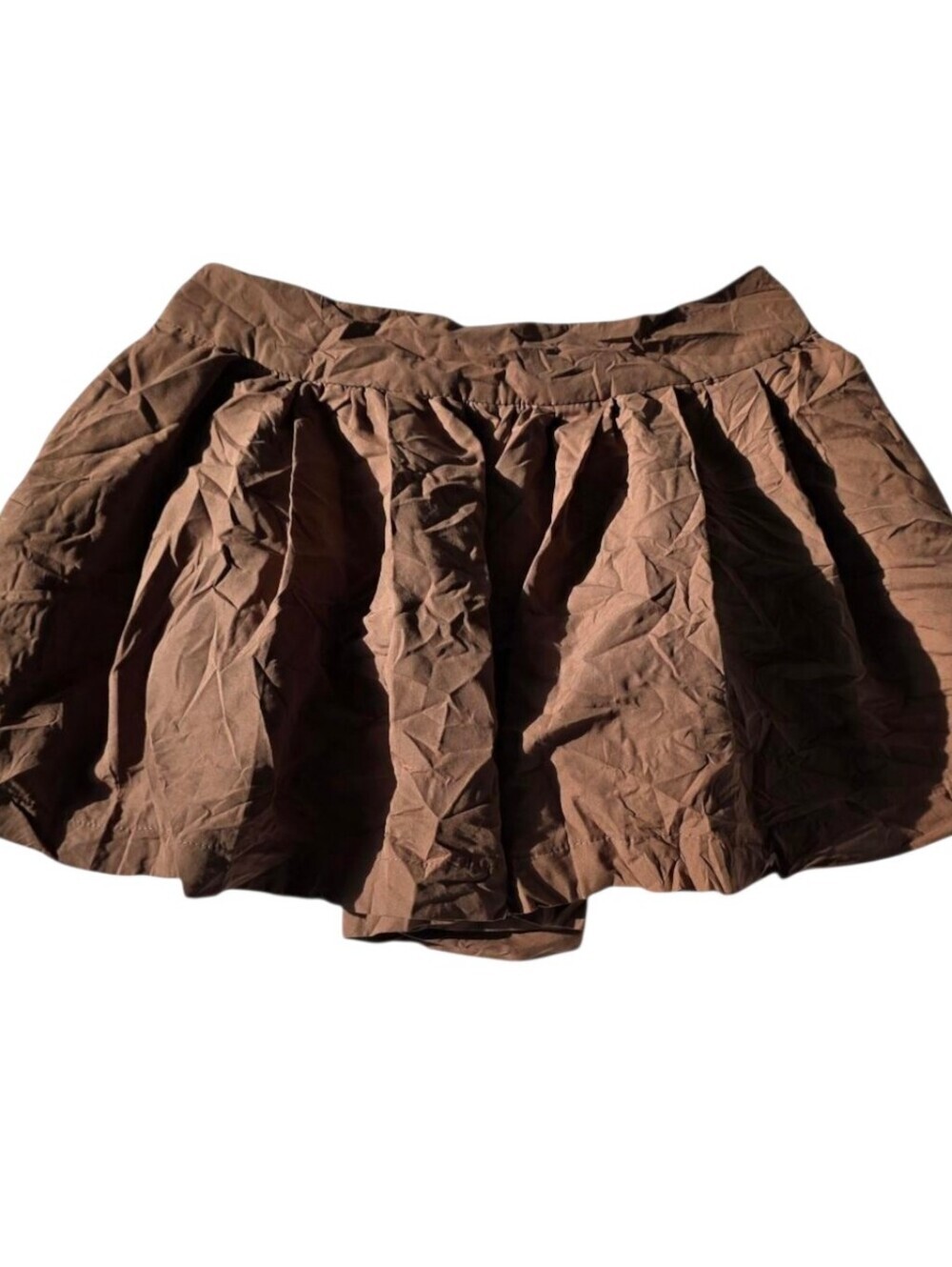 Dazzlin Japanese brand pleated brown shorts with button detail - Picture 2 of 3